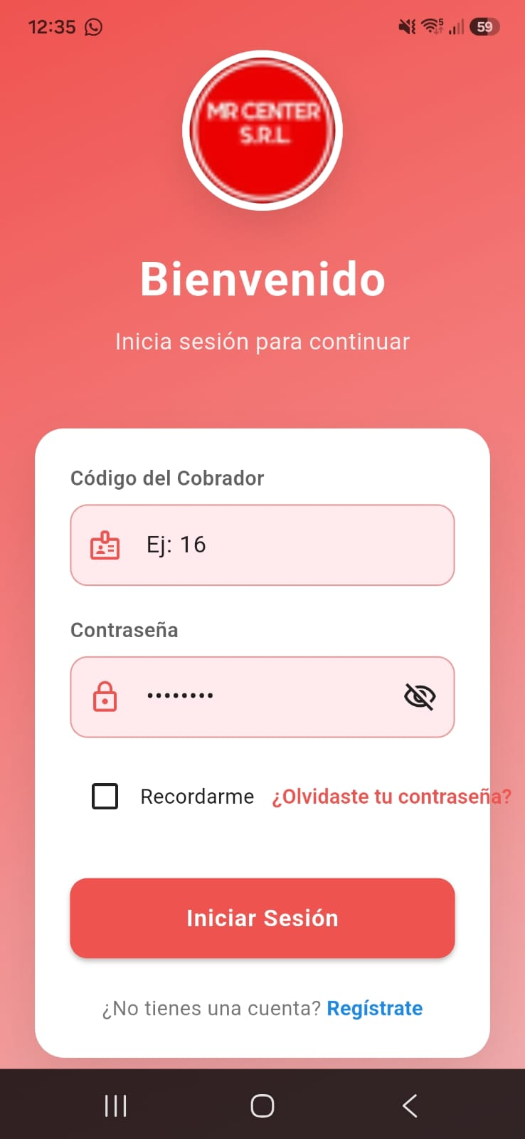 Aplicación móvil personalizada para gestión de cobranzas