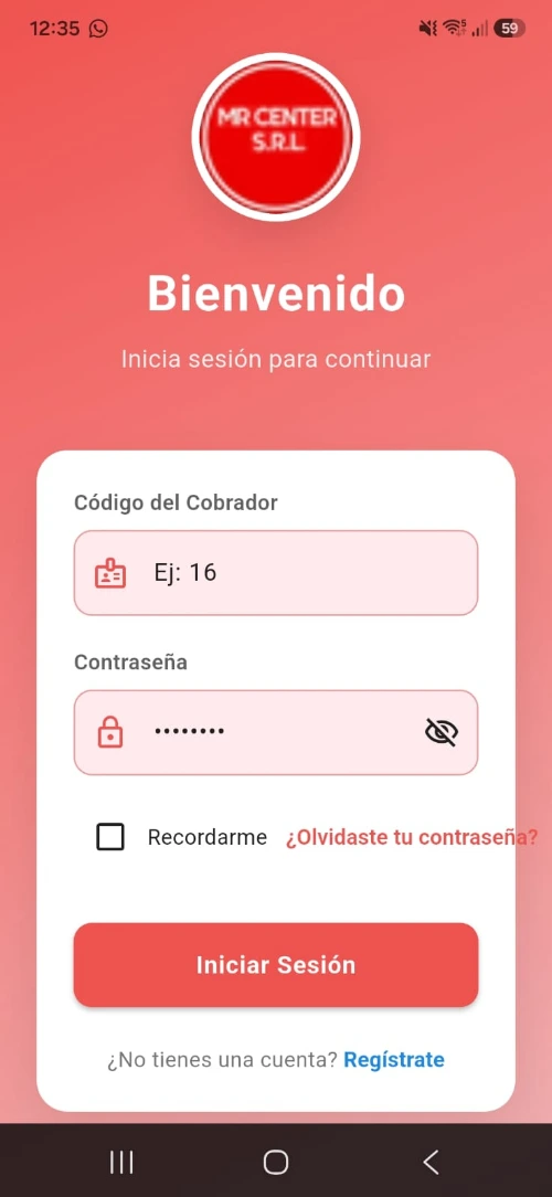 Aplicación móvil personalizada para gestión de cobranzas