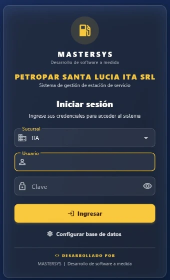 Acceso seguro al sistema de estación de servicio